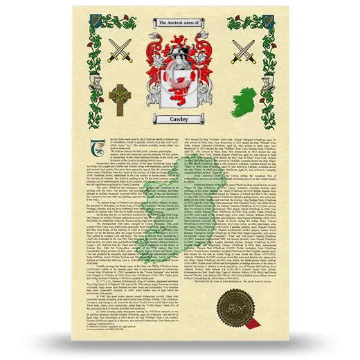 Cawley Armorial History with Coat of Arms
