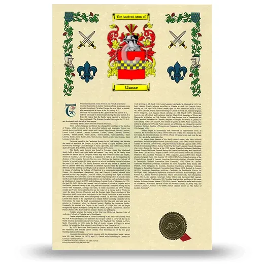 Chasse Armorial History with Coat of Arms