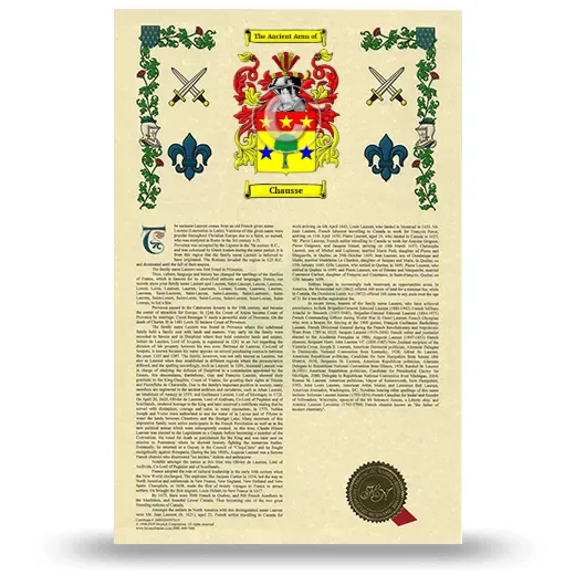 Chausse Armorial History with Coat of Arms