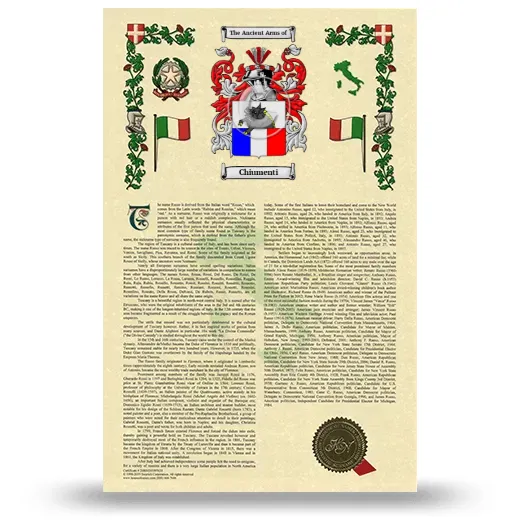 Chiumenti Armorial History with Coat of Arms