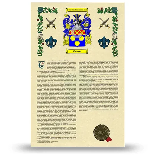 Choron Armorial History with Coat of Arms