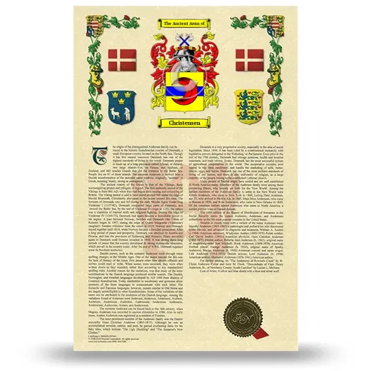 Christensen Armorial History with Coat of Arms