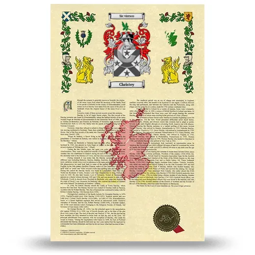 Christey Armorial History with Coat of Arms