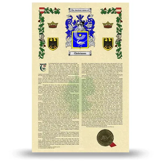 Christman Armorial History with Coat of Arms