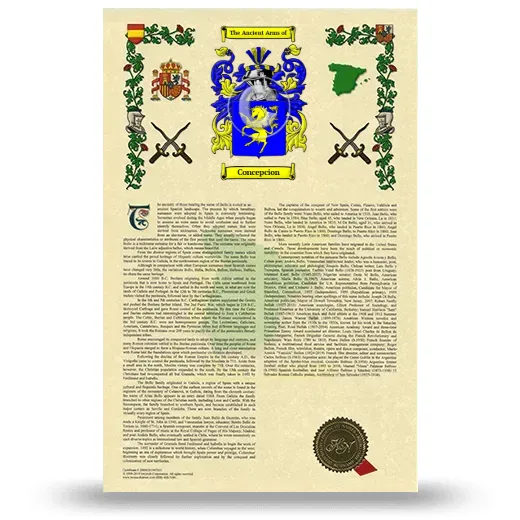 Concepcion Armorial History with Coat of Arms