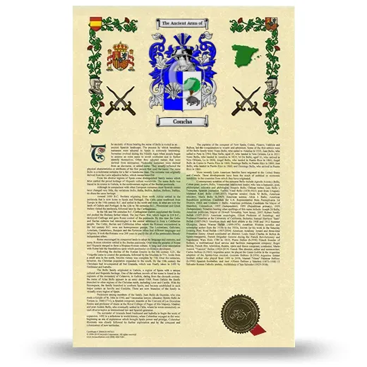 Concha Armorial History with Coat of Arms
