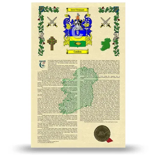 Conlon Armorial History with Coat of Arms