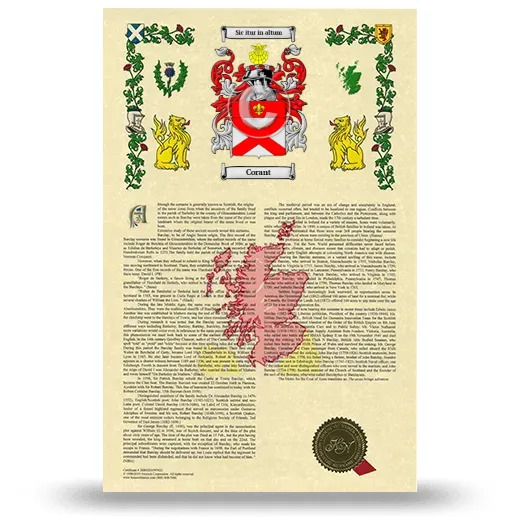 Corant Armorial History with Coat of Arms