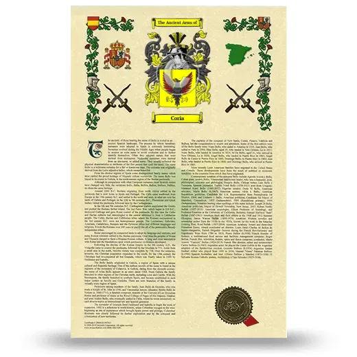 Coria Armorial History with Coat of Arms