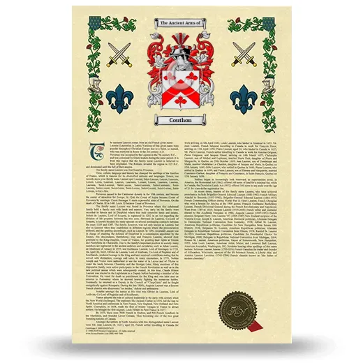 Couthon Armorial History with Coat of Arms