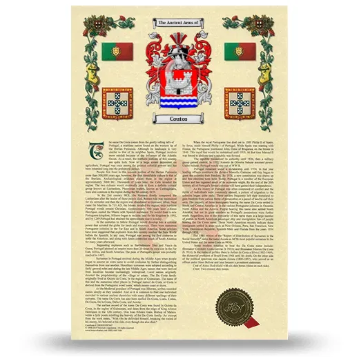 Coutos Armorial History with Coat of Arms