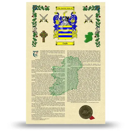 Coyle Armorial History with Coat of Arms