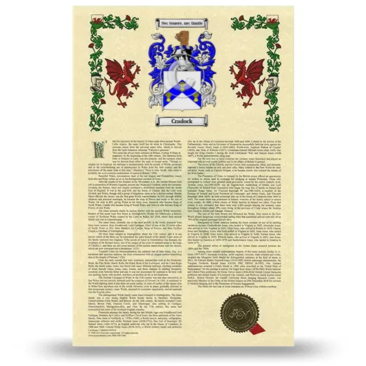 Cradock Armorial History with Coat of Arms