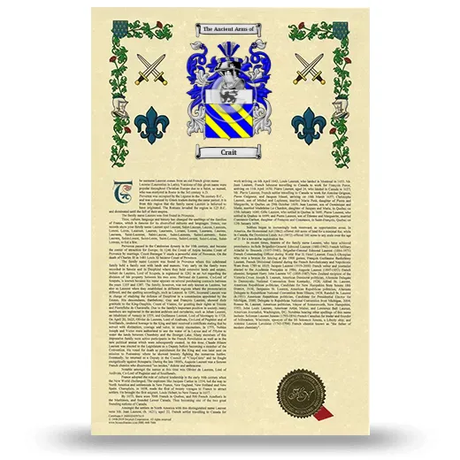 Crait Armorial History with Coat of Arms