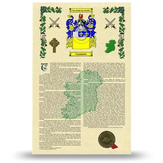 Craymore Armorial History with Coat of Arms