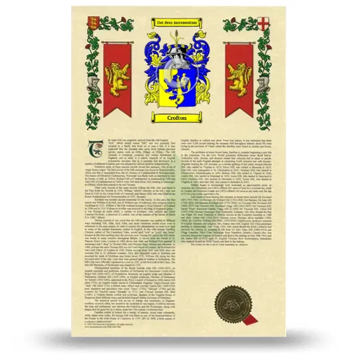Crofton Armorial History with Coat of Arms