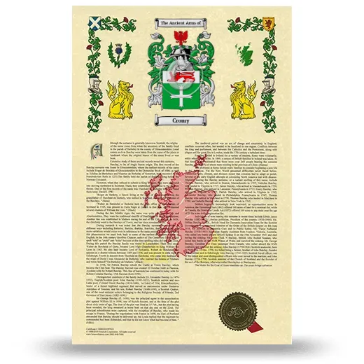 Cromy Armorial History with Coat of Arms