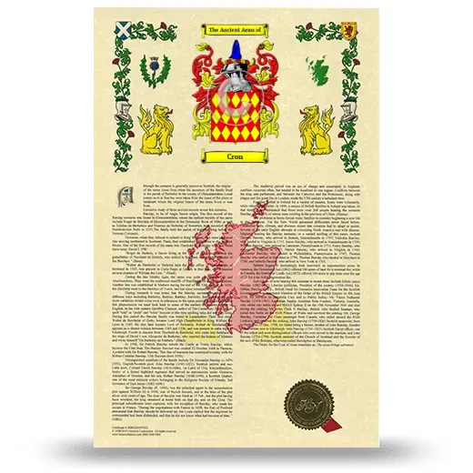 Cron Armorial History with Coat of Arms