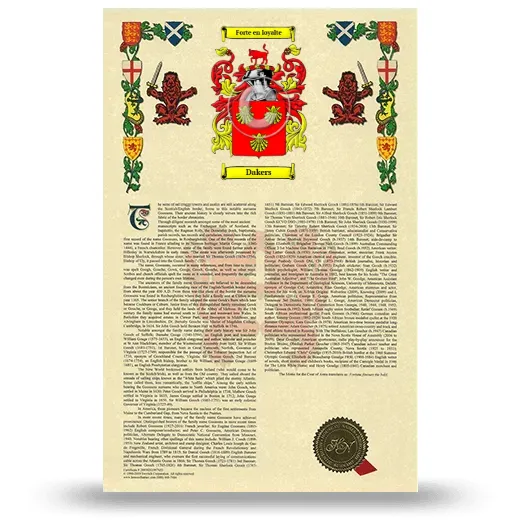 Dakers Armorial History with Coat of Arms