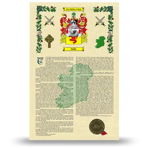 Dally Armorial History with Coat of Arms