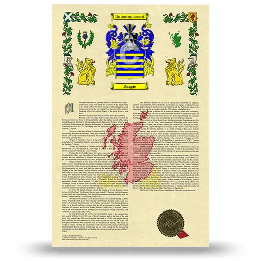 Dargie Armorial History with Coat of Arms