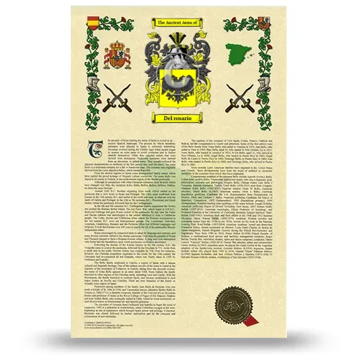 Del rosario Armorial History with Coat of Arms