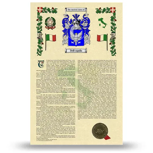 Dell-aquila Armorial History with Coat of Arms
