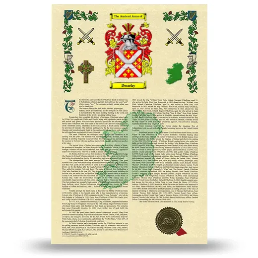 Denehy Armorial History with Coat of Arms