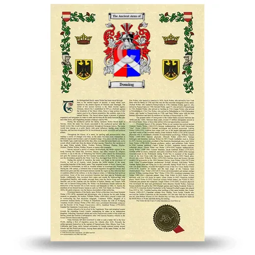 Doming Armorial History with Coat of Arms
