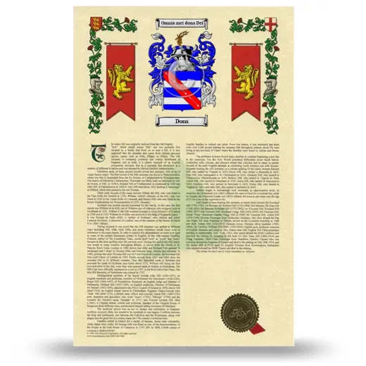 Dons Armorial History with Coat of Arms