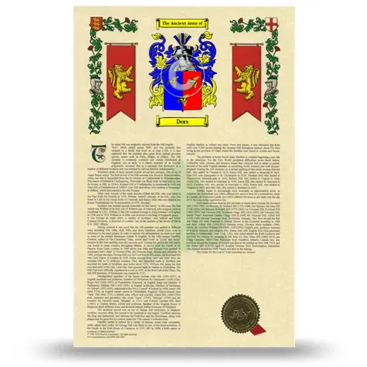 Dors Armorial History with Coat of Arms
