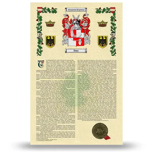 Dors Armorial History with Coat of Arms