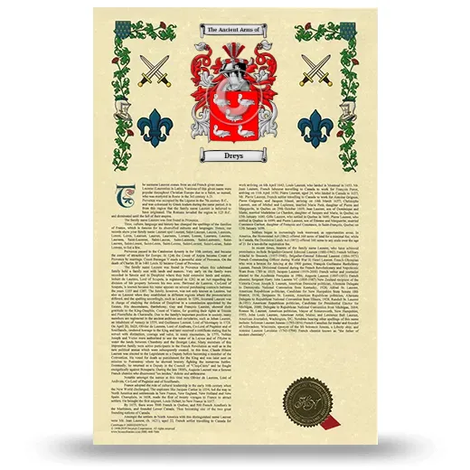 Dreys Armorial History with Coat of Arms