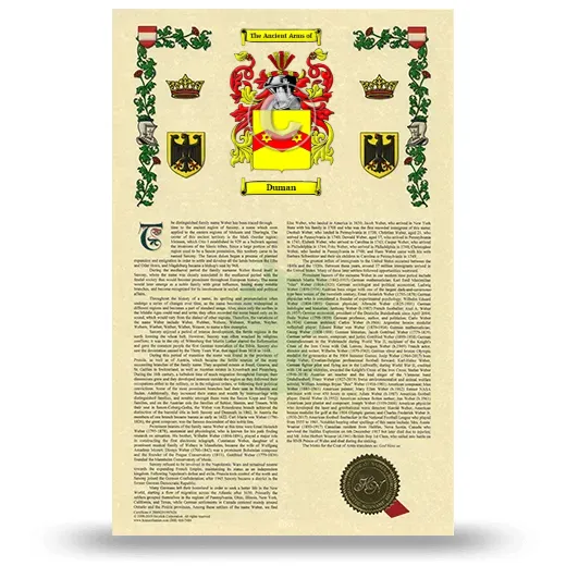 Duman Armorial History with Coat of Arms