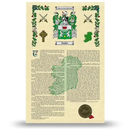 Dunfee Armorial History with Coat of Arms