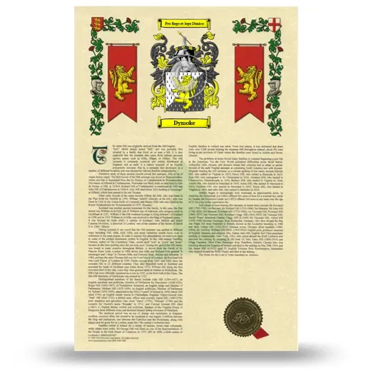 Dymoke Armorial History with Coat of Arms