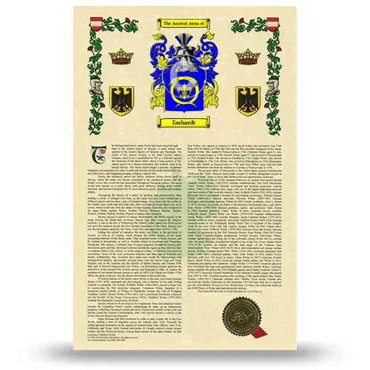 Earhardt Armorial History with Coat of Arms