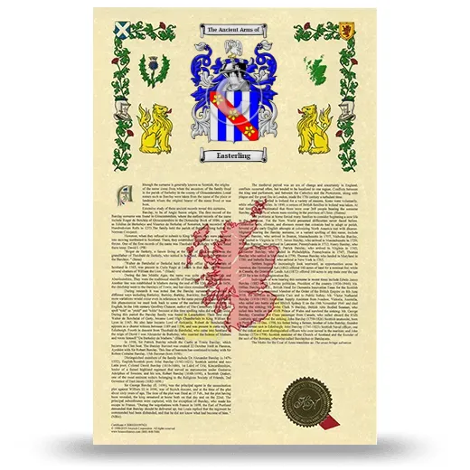 Easterling Armorial History with Coat of Arms