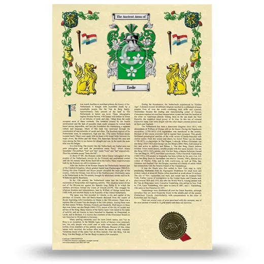 Eede Armorial History with Coat of Arms