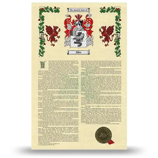 Effes Armorial History with Coat of Arms