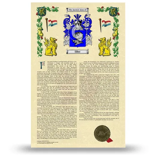 Eiber Armorial History with Coat of Arms