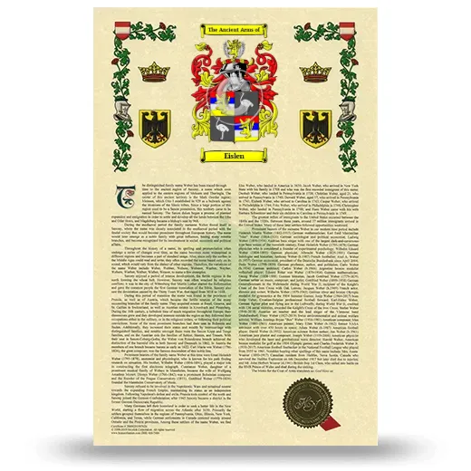 Eislen Armorial History with Coat of Arms