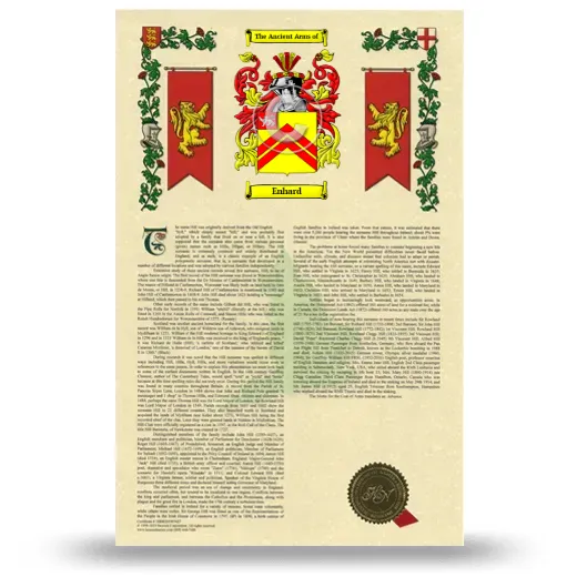 Enhard Armorial History with Coat of Arms