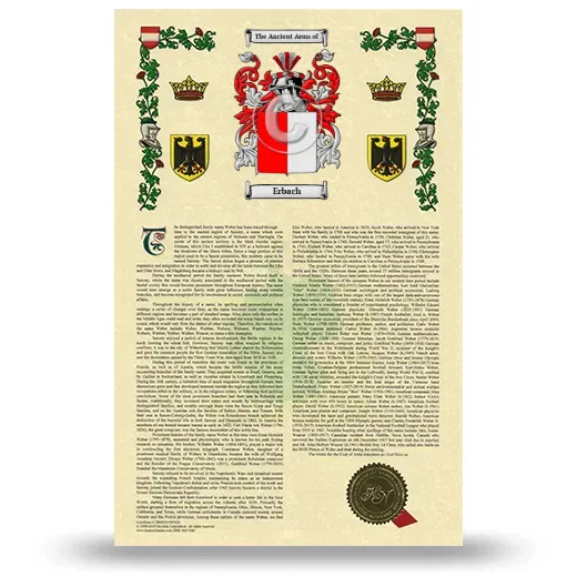 Erbach Armorial History with Coat of Arms