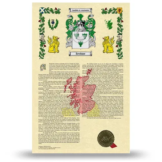 Erwinne Armorial History with Coat of Arms
