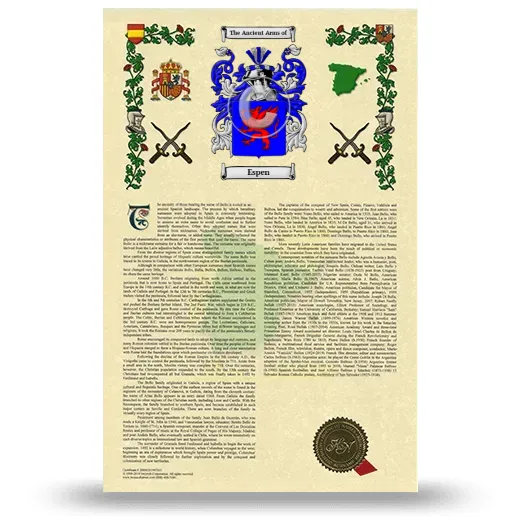 Espen Armorial History with Coat of Arms