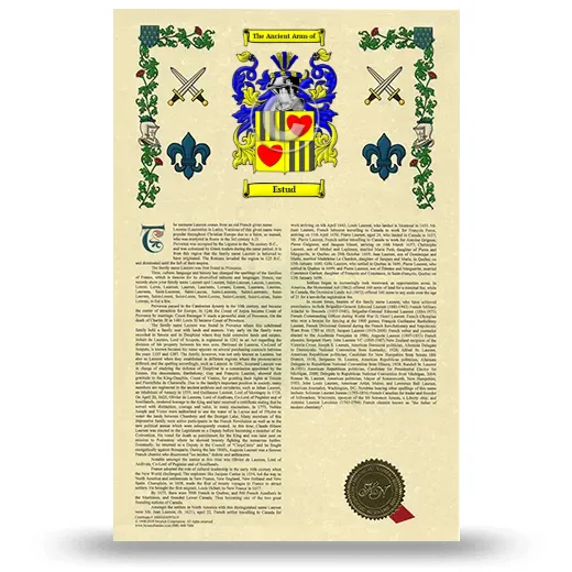 Estud Armorial History with Coat of Arms
