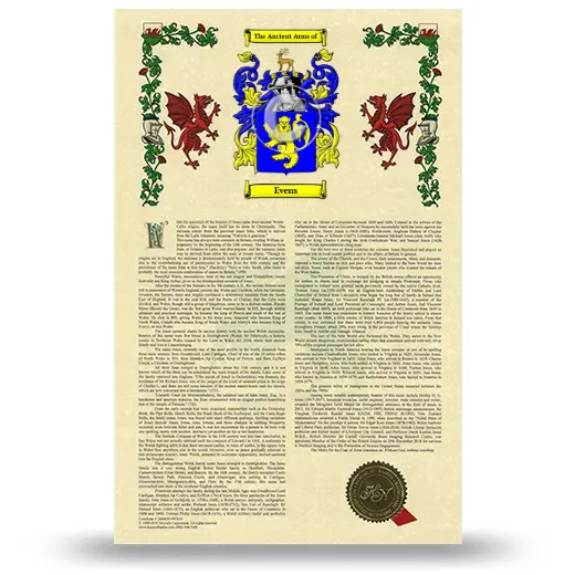 Evens Armorial History with Coat of Arms