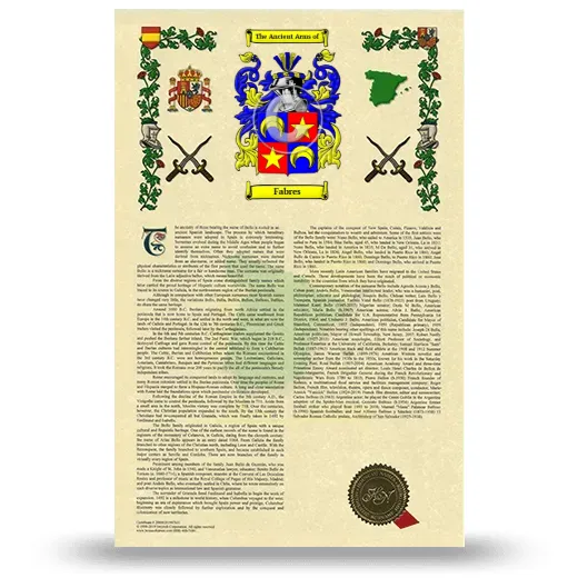 Fabres Armorial History with Coat of Arms