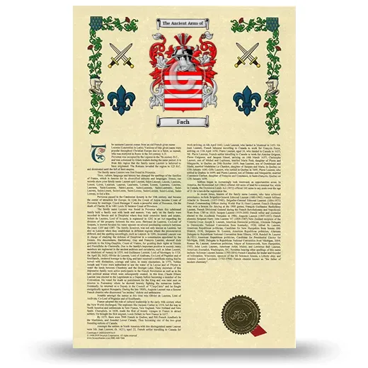 Fach Armorial History with Coat of Arms